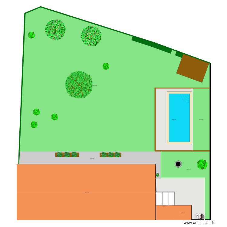 jardin. Plan de 0 pièce et 0 m2