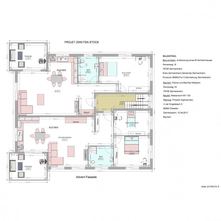 Wallasch 1 er etage projet. Plan de 0 pièce et 0 m2