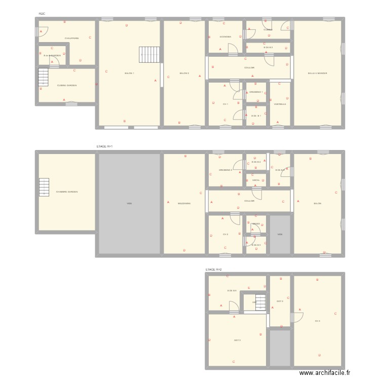 VERDICTK. Plan de 33 pièces et 449 m2
