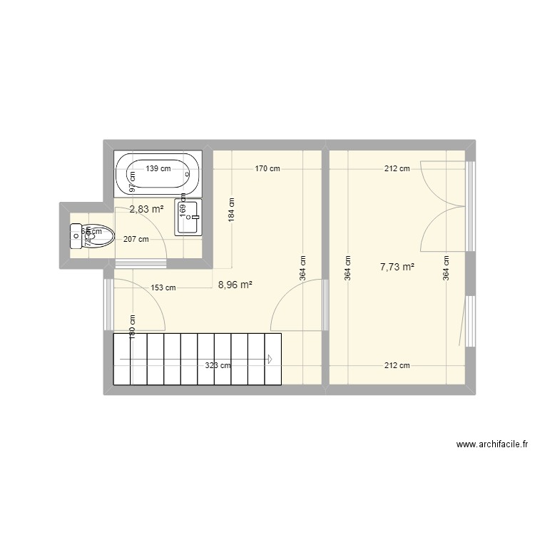 RAVINES - 2P6 DUPLEX niveau haut. Plan de 3 pièces et 20 m2