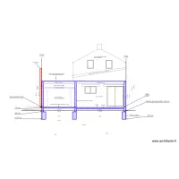 plan de coupe du terrain avec projet d'extension