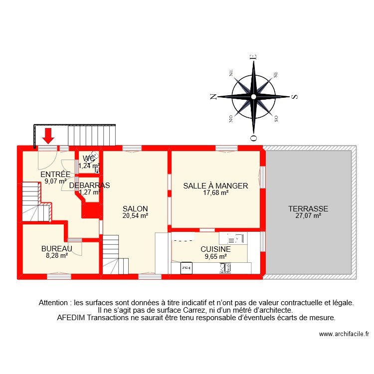 BI 9498 RDC . Plan de 41 pièces et 338 m2