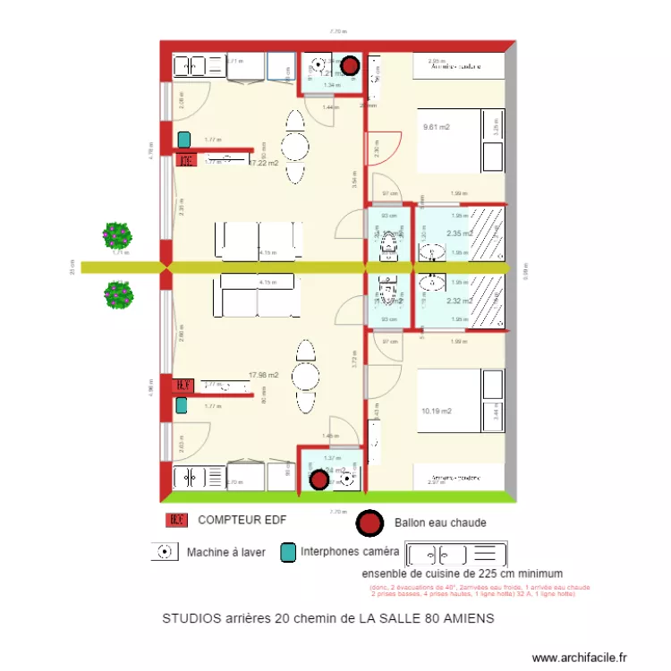 BASE LA SALLE studios arri&egrave;res . Plan de 