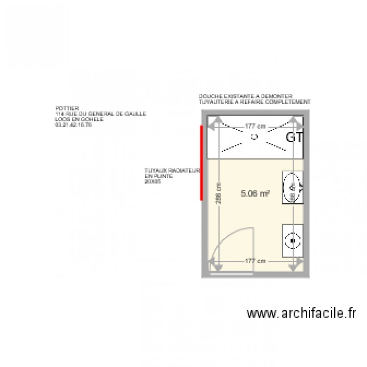 POTTIER . Plan de 0 pièce et 0 m2