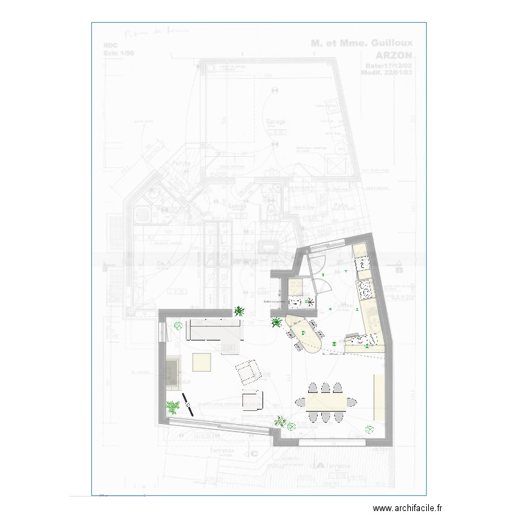 Arzon cuisine salon v19. Plan de 0 pièce et 0 m2