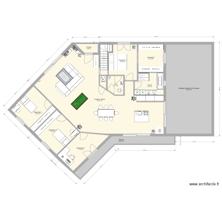 PROJET ST SEURIN. Plan de 16 pièces et 407 m2