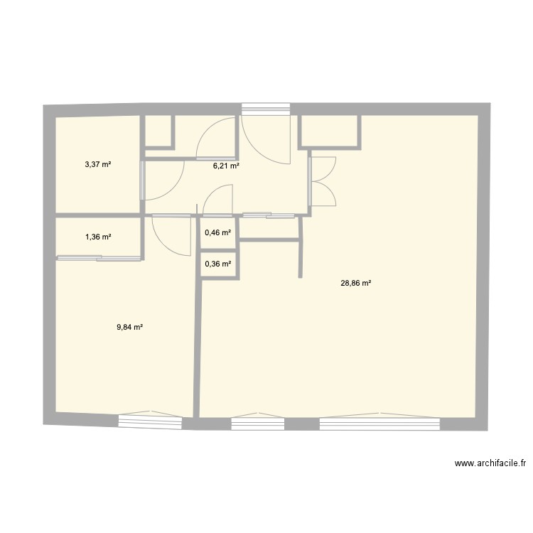 appartement 177. Plan de 7 pièces et 50 m2