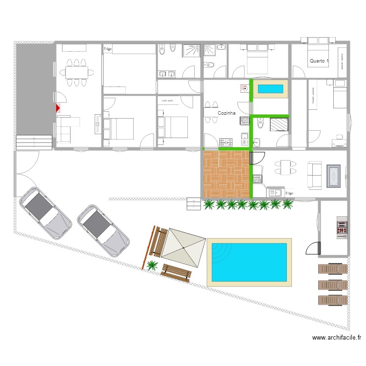 Fatima. Plan de 19 pièces et 317 m2