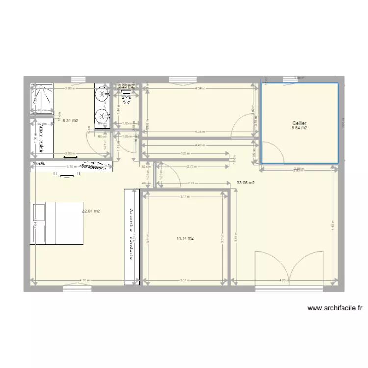 Etage du bas bis. Plan de 