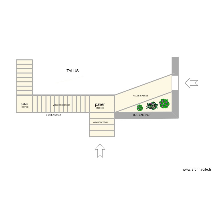 cimetiere ESCALIER. Plan de 26 pièces et 10 m2