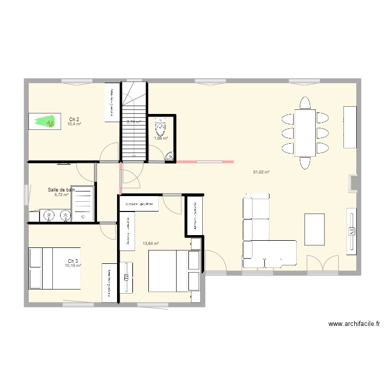 Futur Maison 1. Plan de 7 pièces et 95 m2