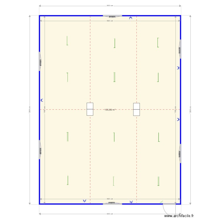 Idelux Développement. Plan de 1 pièce et 106 m2