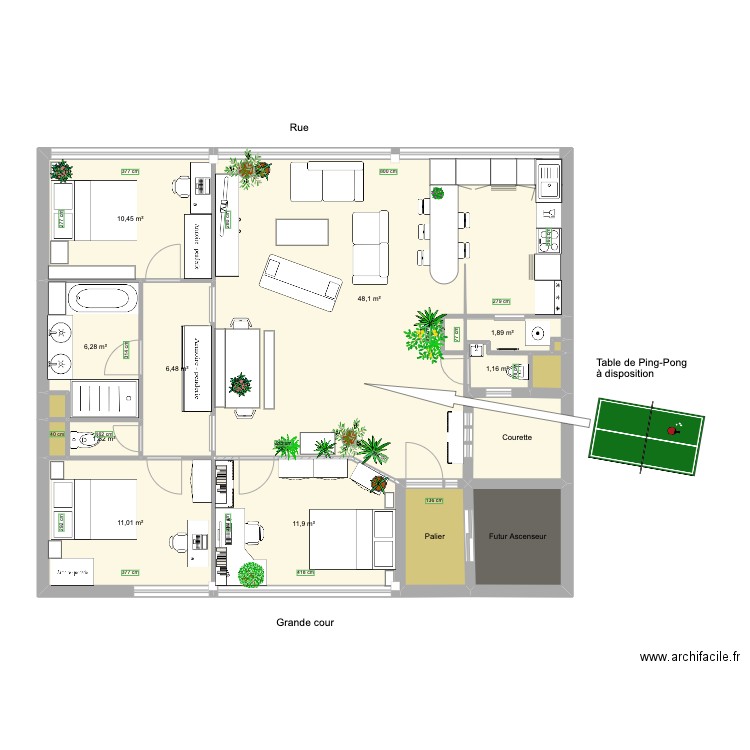 JLT 4. Plan de 16 pièces et 111 m2