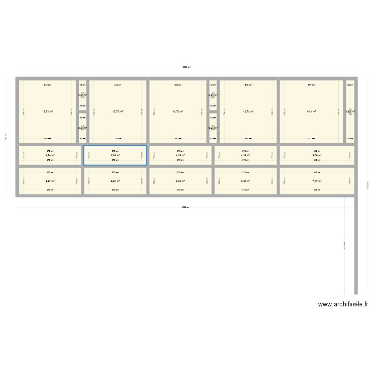 Projet 1. Plan de 20 pièces et 123 m2