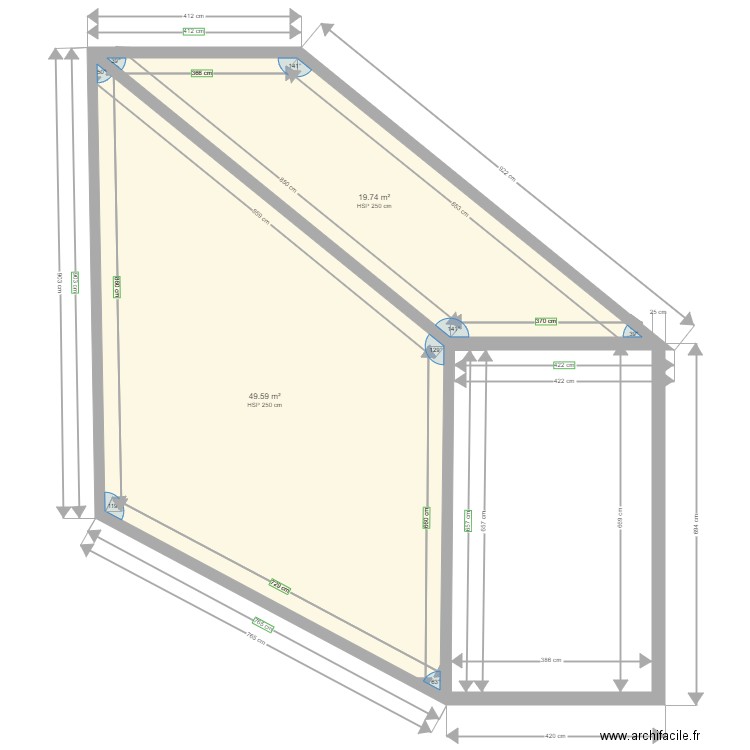 Fraïssé 3D avant Sud. Plan de 0 pièce et 0 m2