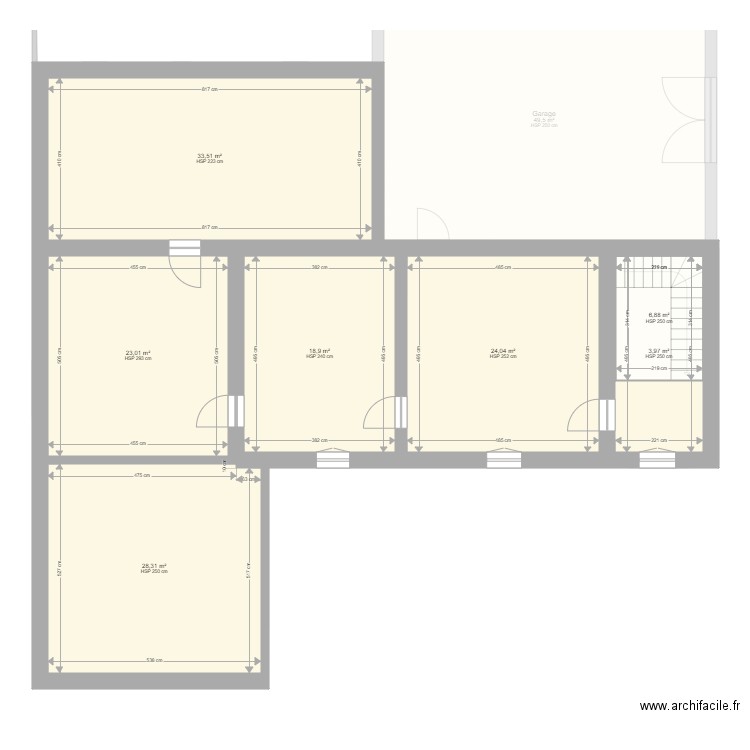 Maison ReyMigne. Plan de 15 pièces et 334 m2