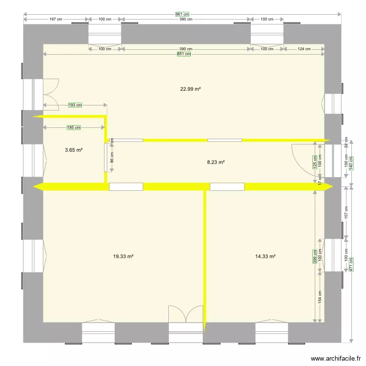 Etage 2 pour escalier. Plan de 