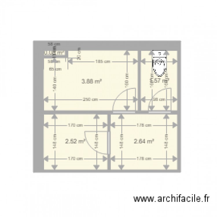 SDB T3 1ER HORL AVANT SANS MEUBLE. Plan de 0 pièce et 0 m2