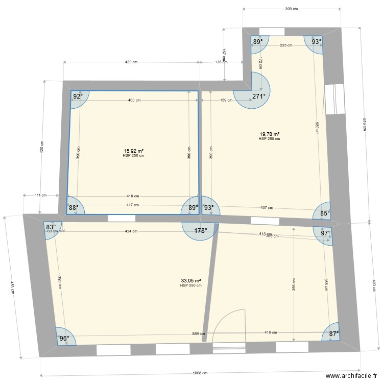 auzat 2. Plan de 3 pièces et 70 m2