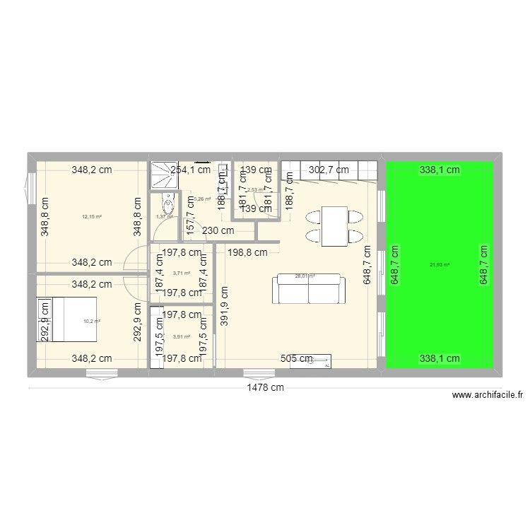 maison psp. Plan de 9 pièces et 89 m2