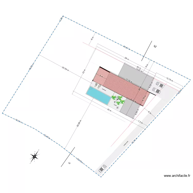 PLAN DE MASSE PRE IMPLANTATION. Plan de 
