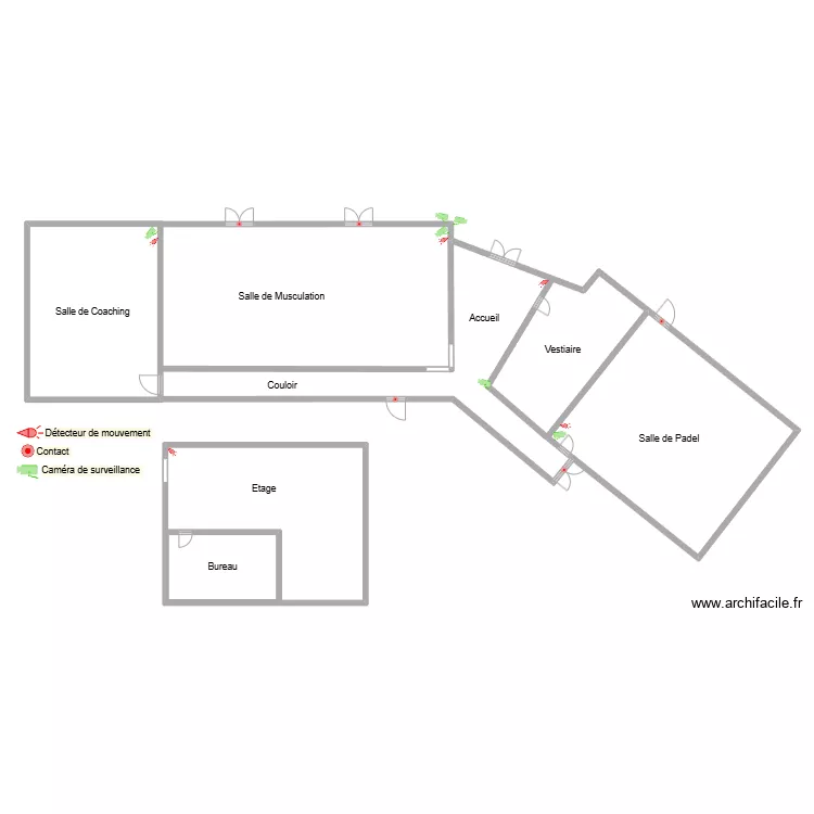 Salle de sport. Plan de 