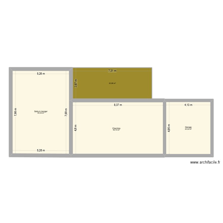 essais 1. Plan de 4 pièces et 121 m2