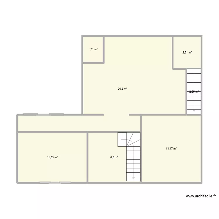 VIGNOT REZ DE CHAUSSEE ORIGINAL. Plan de 7 Pièces et 69 m²