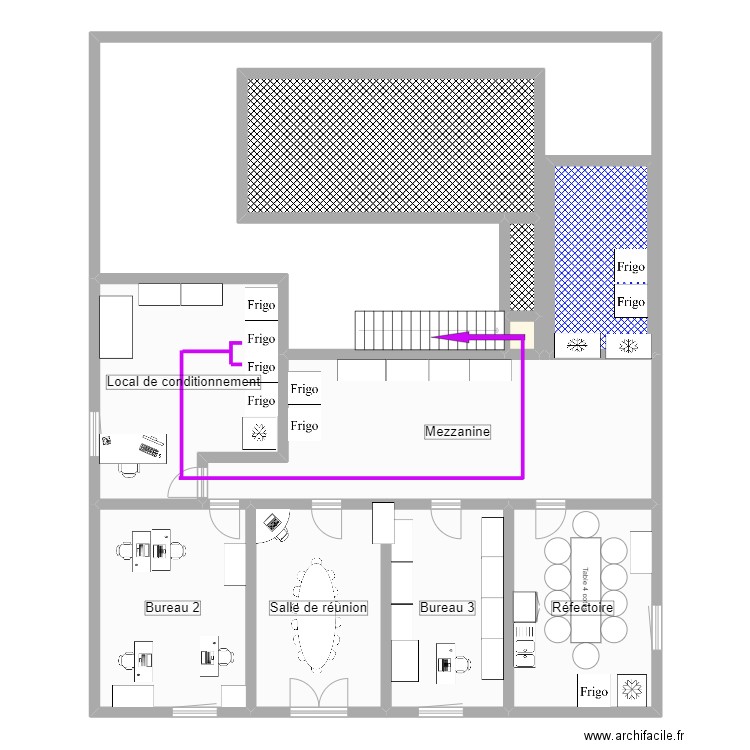 Reprobiol Ouffet niveau 1 Projet Filling et Lyo Flux 07. Plan de 10 pièces et 180 m2