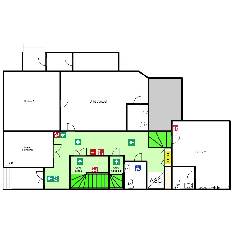 Dumont rdc entrée principale. Plan de 34 pièces et 2115 m2