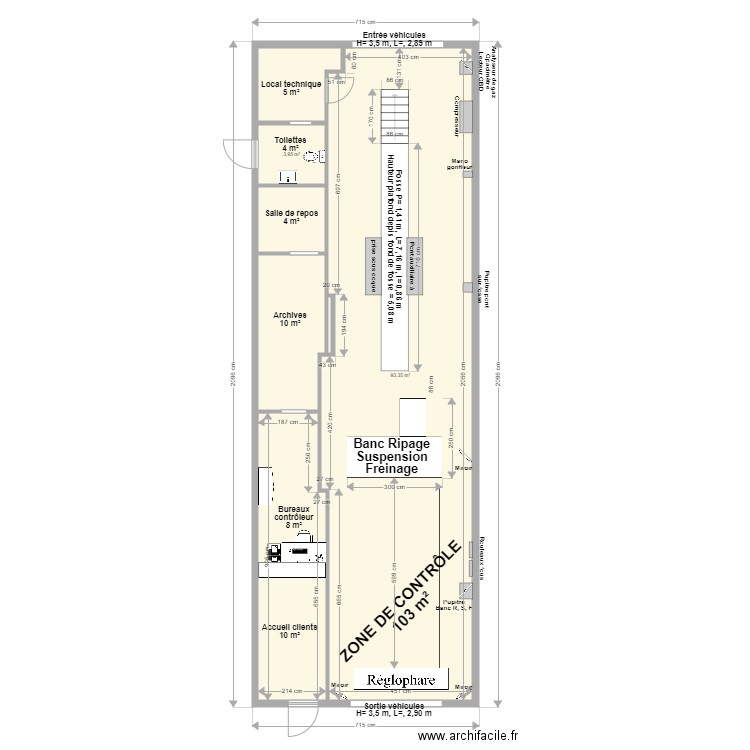 CCT VL Point Contrôle Coignières. Plan de 7 pièces et 136 m2