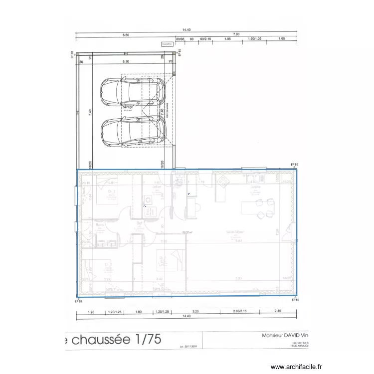 sortie gaine. Plan de 