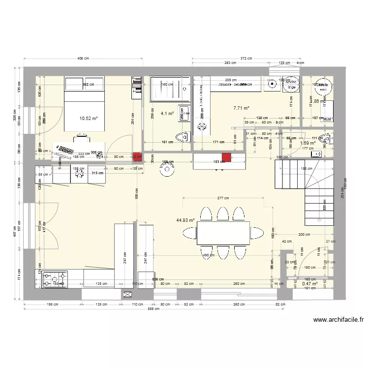 maison RDC option 1. Plan de 