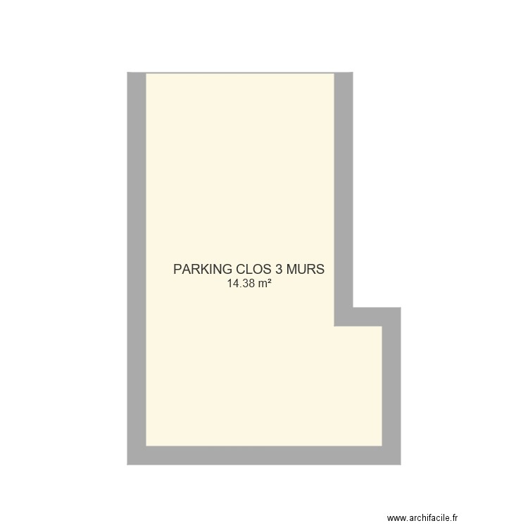 parking clos 3 murs. Plan de 0 pièce et 0 m2