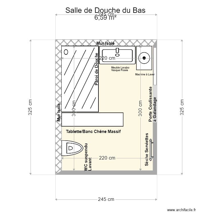 Salle de Douche du Bas. Plan de 0 pièce et 0 m2