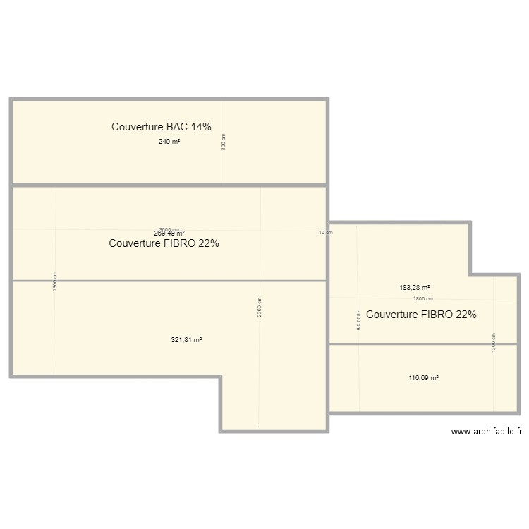 Batiment existant. Plan de 5 pièces et 1131 m2