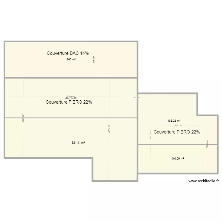 Batiment existant. Plan de 