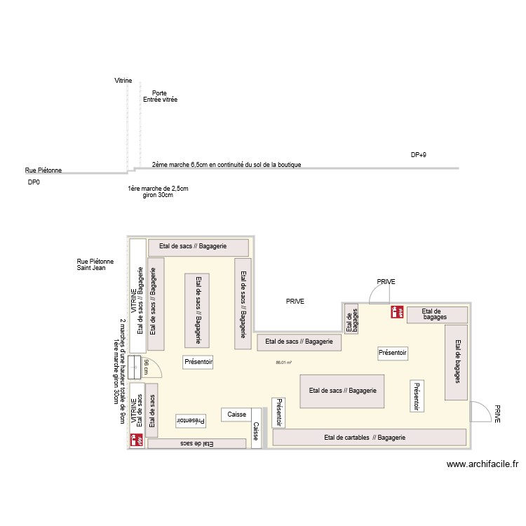 MAROQUINERIE ST JEAN AVANT TRAVAUX. Plan de 0 pièce et 0 m2