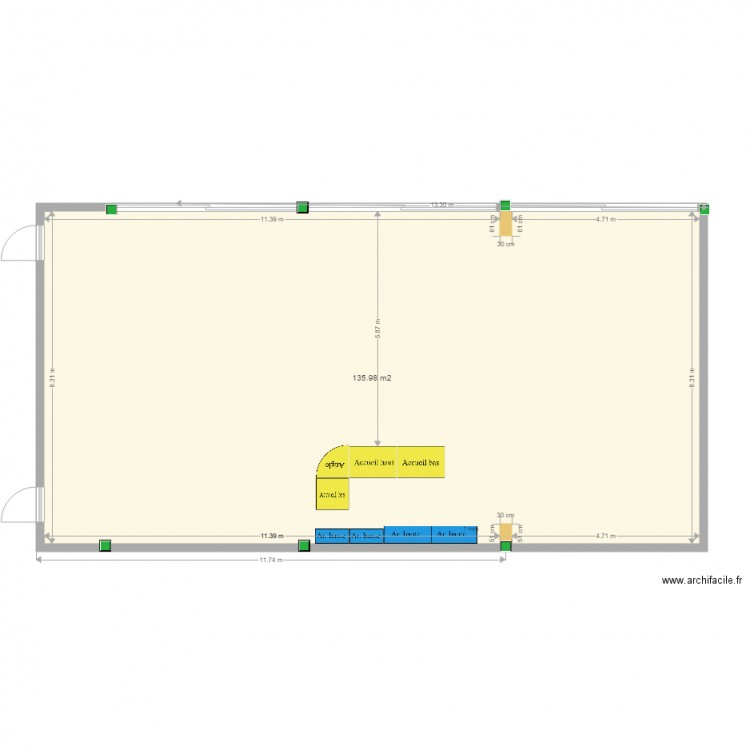 celine. Plan de 1 pièce et 136 m2