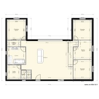plan maison u 105 m2