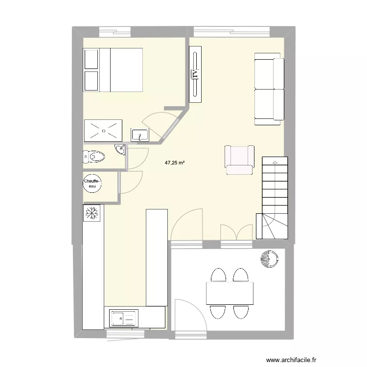 MAISON RDC modifi&eacute;e 5. Plan de 