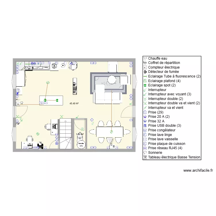 Romainville RDC avec L&eacute;gende. Plan de 