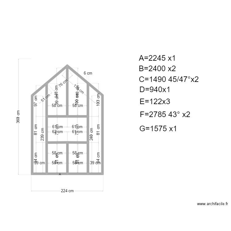 Tiny House. Plan de 77 pièces et 58 m2