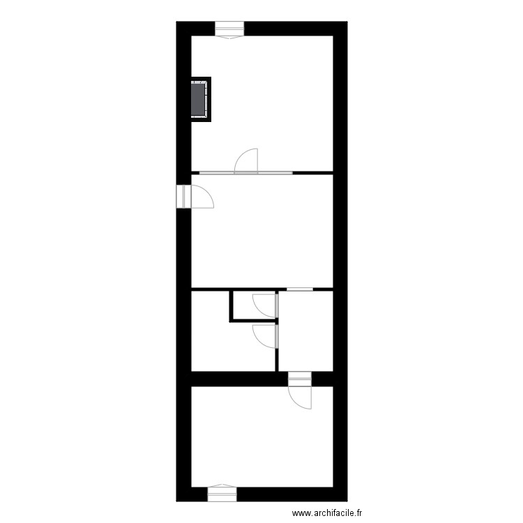 Plan rdc G. Plan de 6 pièces et 74 m2