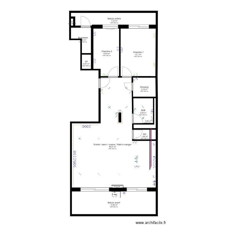 5 Plan attentes éléctriques et plomberie modifiées. Plan de 0 pièce et 0 m2