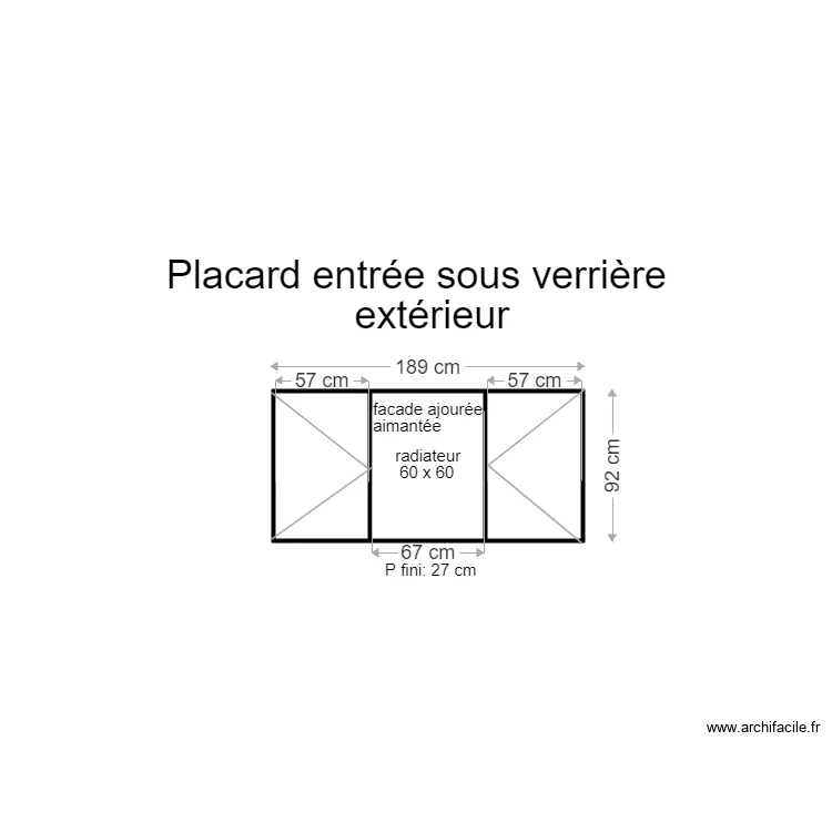 placard entrée sous verrière ext. Plan de placard entrée sous verrière ext. Plan de