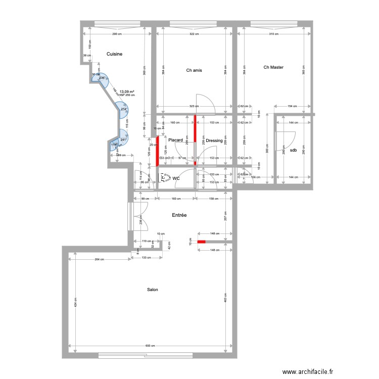 Plans Etat des lieux Neuilly. Plan de 9 pièces et 94 m2