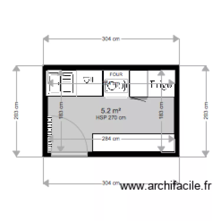 Cuisine Villa Boissi&egrave;re V2. Plan de 