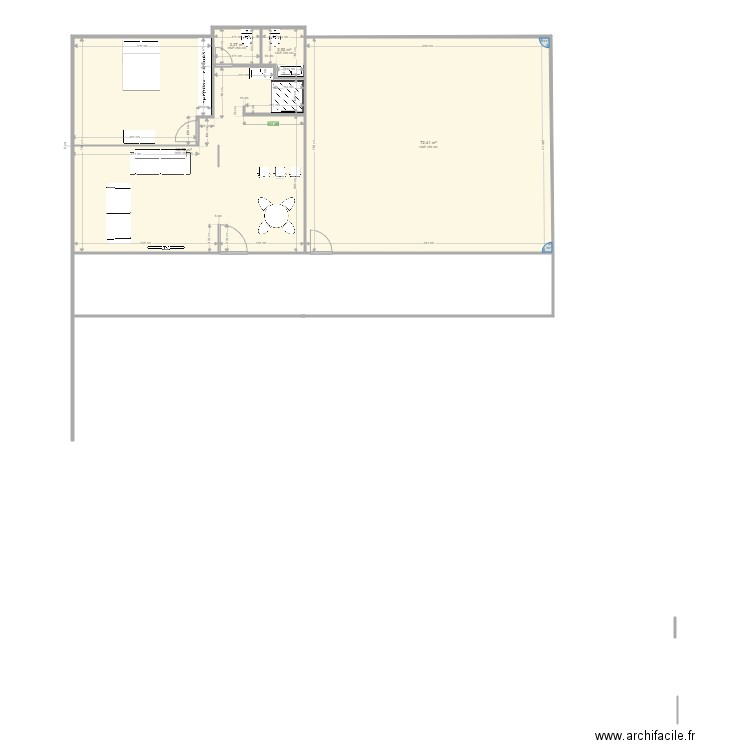Plan 1. Plan de 4 pièces et 140 m2