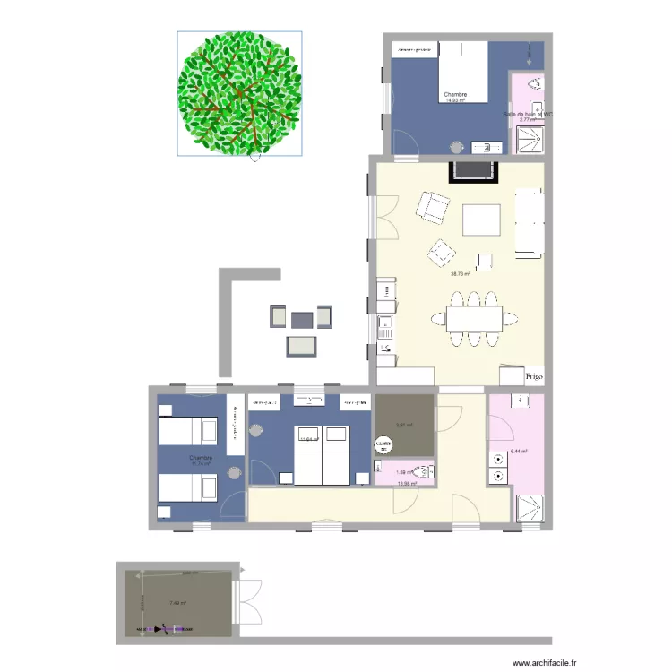 YeuLD SE Abri jardin a gauche. Plan de 